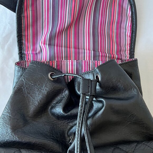 American Eagle Black Large Quilted Backpack Style Bag, Like New! - Picture 10 of 13